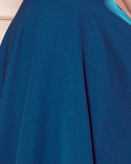 16280-5-114-15 Ausgestelltes Kleid - herzförmiger Ausschnitt - Meeresfarbe-5