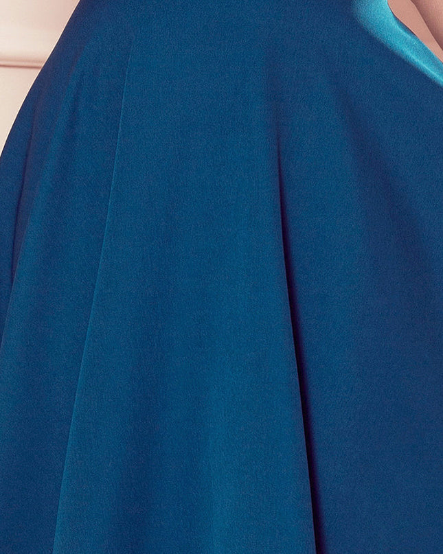 16280-5-114-15 Ausgestelltes Kleid - herzförmiger Ausschnitt - Meeresfarbe-5