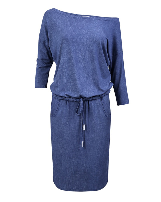 8092-6-Sportliches Kleid - Viscose - Jeans Blau 13-20-6