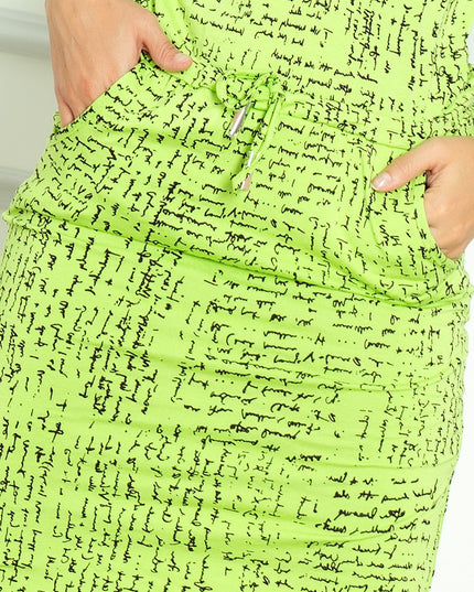 8192-5-Sportliches Kleid - Papier + grun 13-35-5