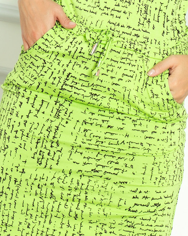 8192-5-Sportliches Kleid - Papier + grun 13-35-5