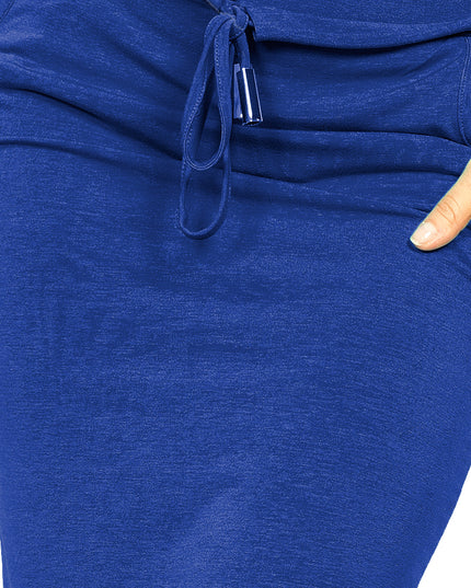 11030-3-Sport Kleid mit kurzen Ärmeln - Blau 139-3-3