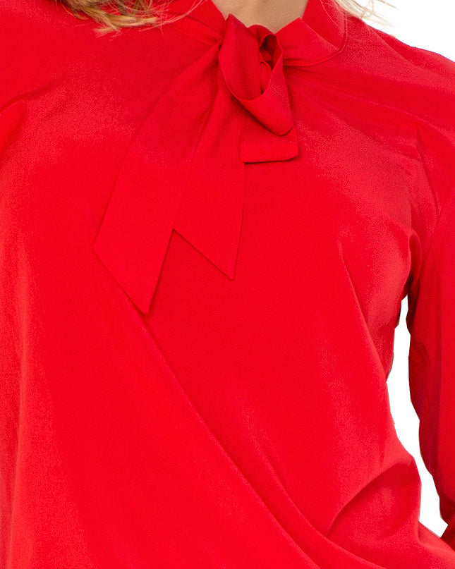 9476-5-Bluse mit Bindung - rot 140-3-5