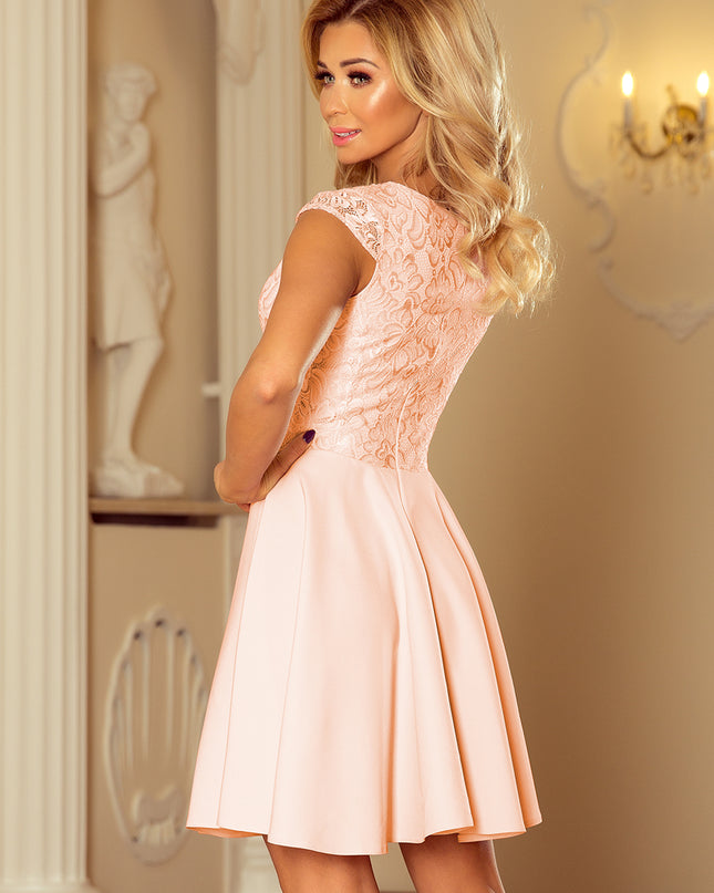 11787-4-157-7 Kleid MARTA mit Spitze - Pfirsich-4