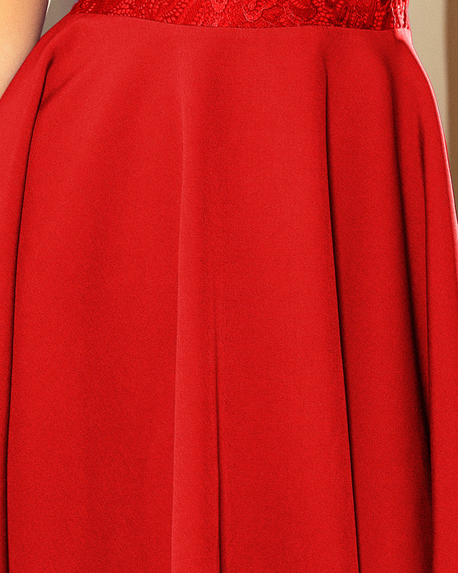 11837-6-157-8 Kleid MARTA mit Spitze -  rot-6