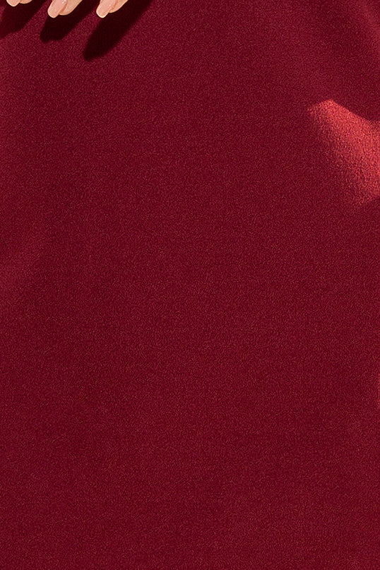 17785-6-190-8 MARGARET Kleid mit Spitze an den Ärmeln - Burgunder Farbe-6