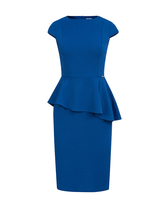 12794-8-192-7 Elegantes Midikleid mit Rüschen - blau-8