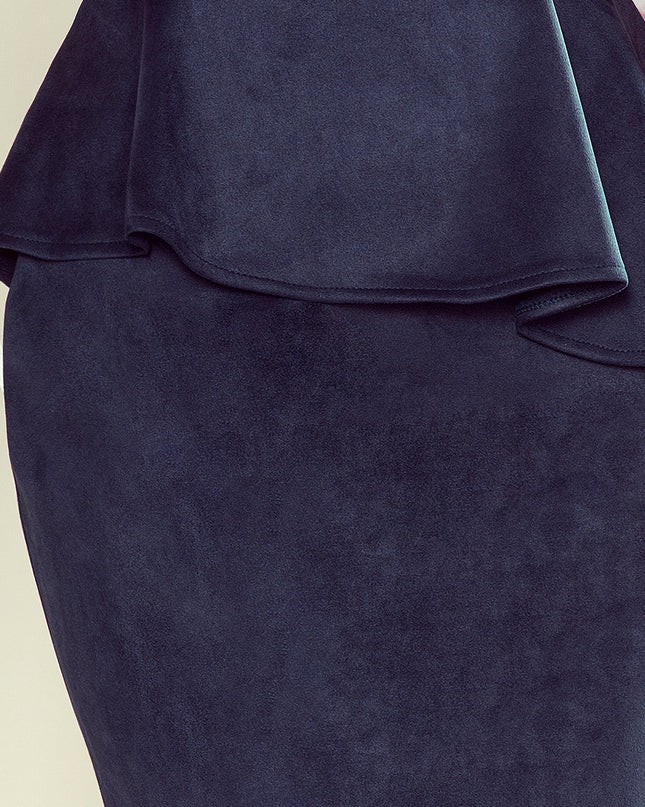 13488-12-192-9 Elegantes Midikleid mit Rüschen - dunkelblau-12