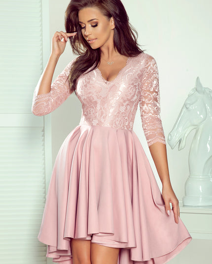 15462-1-210-11 NICOLLE - Kleid mit längerem Rücken mit Spitzenausschnitt - puderrosa-1