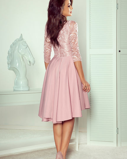 15462-2-210-11 NICOLLE - Kleid mit längerem Rücken mit Spitzenausschnitt - puderrosa-2