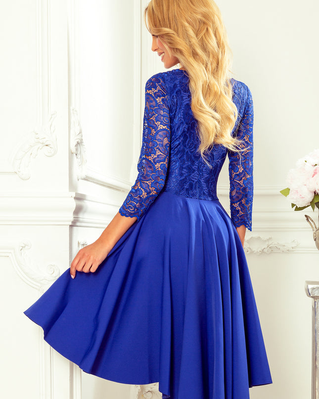 14794-4-210-12 NICOLLE - Kleid mit längerem Rücken mit Spitzenausschnitt - blau-4