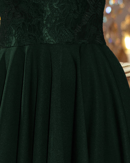 13370-6-210-3 NICOLLE - Kleid mit längerem Rücken mit Spitzenausschnitt - dunkelgrün-6