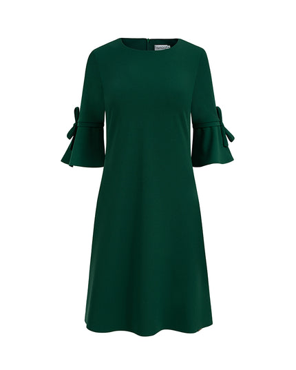 12370-8-217-2 NEVA Trapezförmiges Kleid mit ausgestellten Ärmeln - dunkelgrün-8