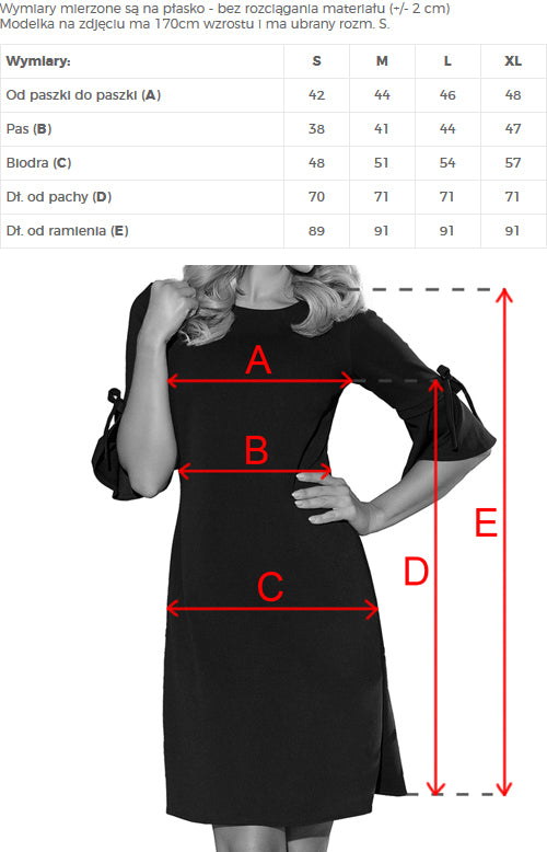 13058-7-217-4 NEVA Trapezförmiges Kleid mit ausgestellten Ärmeln - Pastellrosa-7