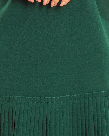 12980-6-228-2 LUCY - plissiertes bequemes Kleid - grün-6