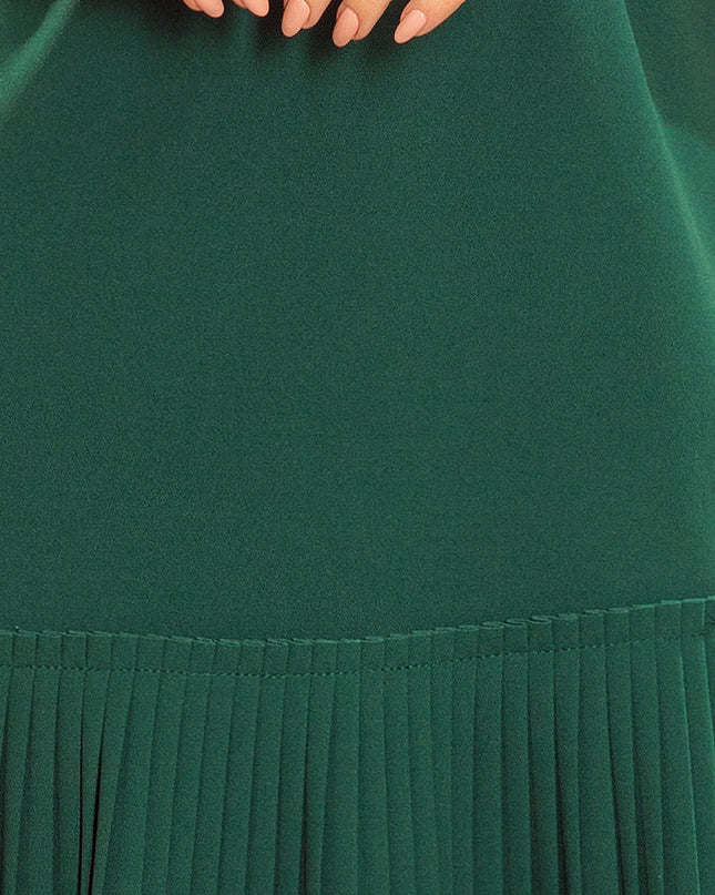 12980-6-228-2 LUCY - plissiertes bequemes Kleid - grün-6