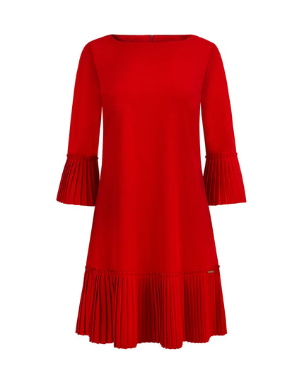 13262-7-228-3 LUCY - plissiertes bequemes Kleid - rot-7