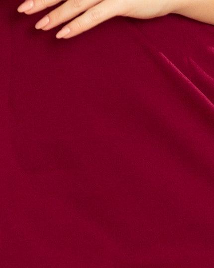 12942-6-237-2 KELLY Elegantes Kleid mit einem Ausschnitt - Burgund-6