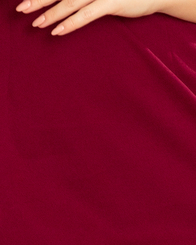 12942-6-237-2 KELLY Elegantes Kleid mit einem Ausschnitt - Burgund-6