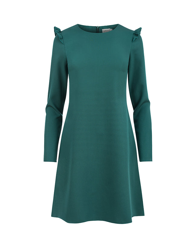 13542-8-264-1 NELL Trapezkleid mit Rüschen - grün-8