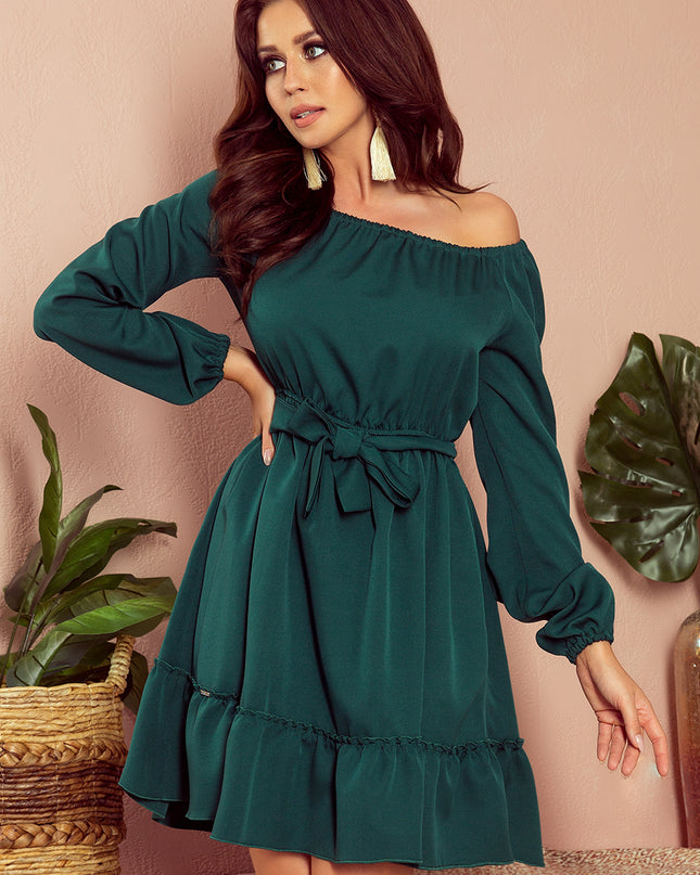13547-1-265-1 DAISY Kleid mit Rüschen - grün-1