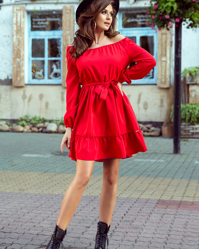 13840-3-265-4 DAISY Kleid mit Rüschen - ROT-3