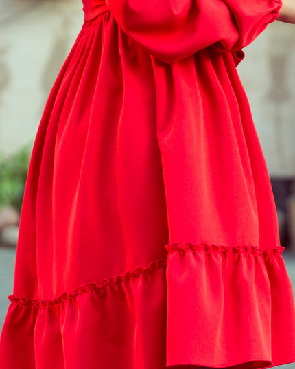13840-5-265-4 DAISY Kleid mit Rüschen - ROT-5