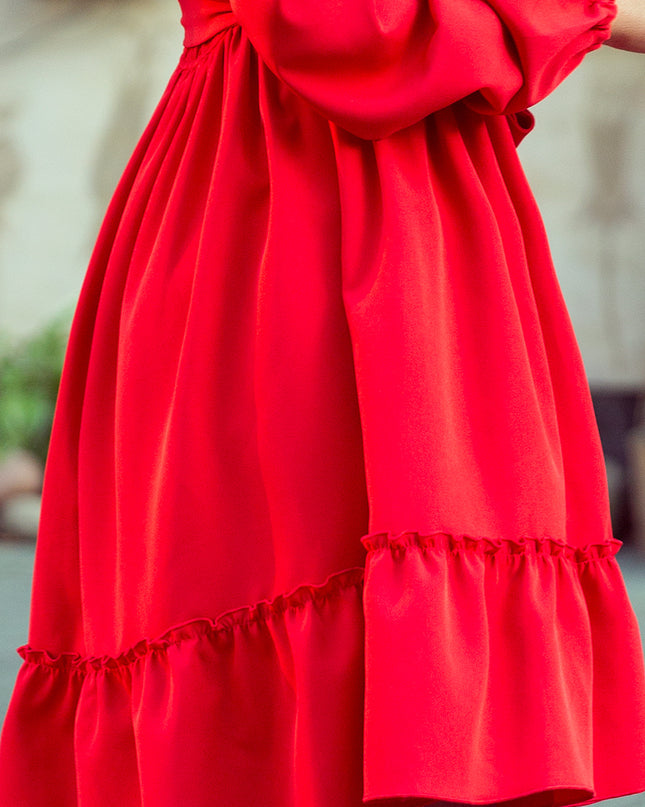 13840-5-265-4 DAISY Kleid mit Rüschen - ROT-5
