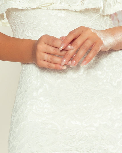 13424-6-268-1 Spitzenkleid mit Rüschen - Ecru-6
