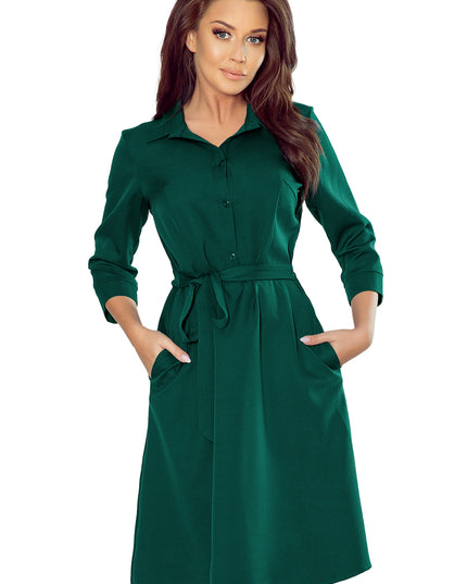 14820-6-286-1 SANDY Ausgestelltes Hemdkleid - Grün-6