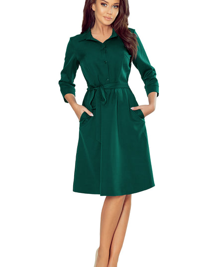 14820-7-286-1 SANDY Ausgestelltes Hemdkleid - Grün-7