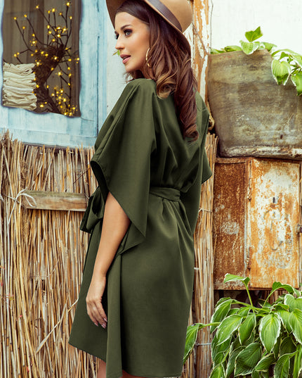 19269-4-287-13 SOFIA Schmetterlingskleid - KHAKI-4