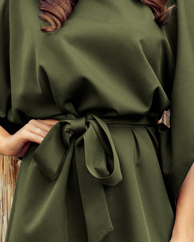 19269-5-287-13 SOFIA Schmetterlingskleid - KHAKI-5