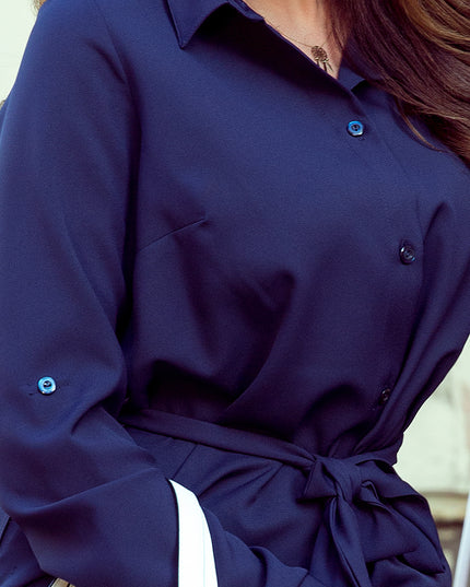 13830-6-288-1 Hemdblusenkleid mit Knöpfen - dunkelblau-6