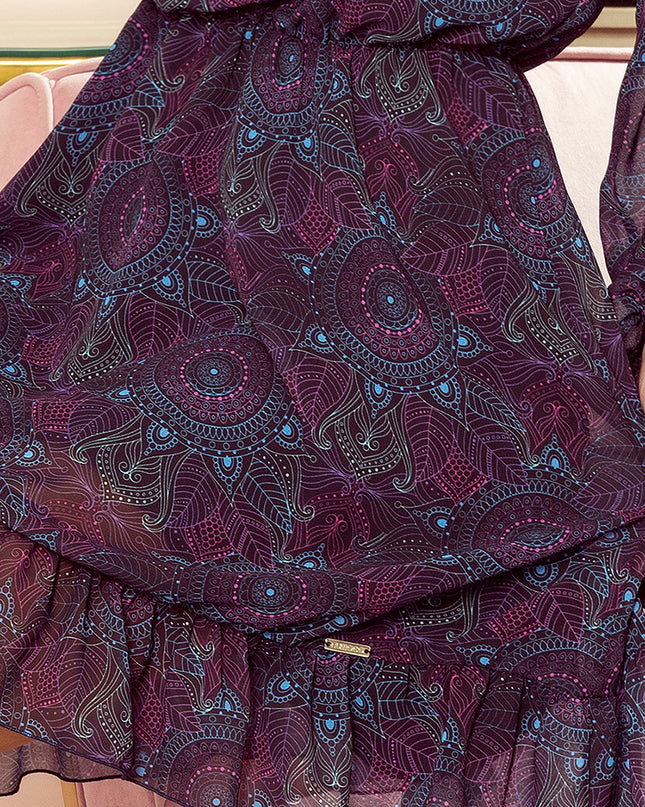 14608-8-295-4 BAKARI Kleid mit Ausschnitt - rosa und blaue Mandalas-8