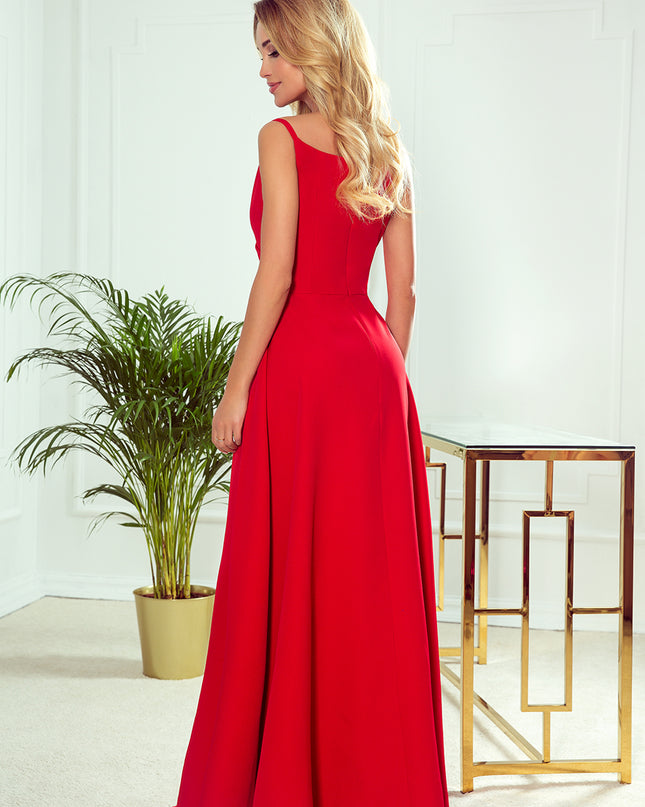 14278-2-299-1 CHIARA elegantes Maxikleid mit Trägern - rot-2
