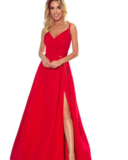14278-7-299-1 CHIARA elegantes Maxikleid mit Trägern - rot-7