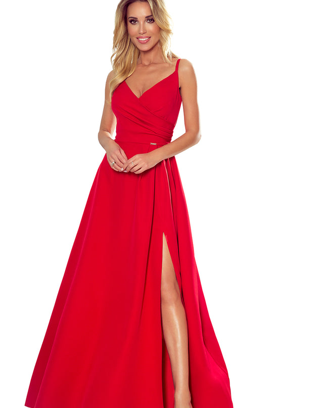 14278-7-299-1 CHIARA elegantes Maxikleid mit Trägern - rot-7