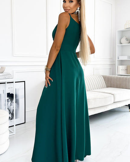 18311-3-299-11 CHIARA elegantes Maxi-Langkleid mit Trägern - grün-3