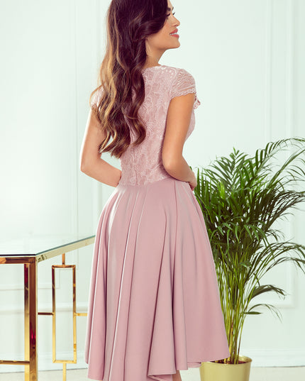 14122-4-300-1 PATRICIA - Kleid mit längerem Rücken mit Spitzenausschnitt - puderrosa-4