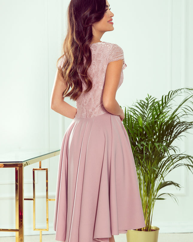 14122-4-300-1 PATRICIA - Kleid mit längerem Rücken mit Spitzenausschnitt - puderrosa-4