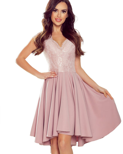 14122-8-300-1 PATRICIA - Kleid mit längerem Rücken mit Spitzenausschnitt - puderrosa-8
