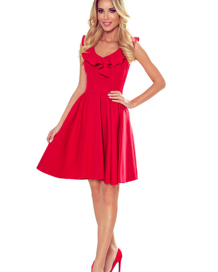 14249-6-307-1 POLA Kleid mit Rüschen am Ausschnitt - rot-6