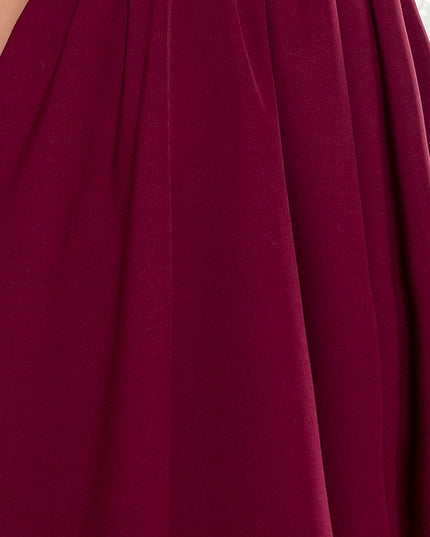 14255-7-307-3 POLA Kleid mit Rüschen am Ausschnitt - burgunder Farbe-7