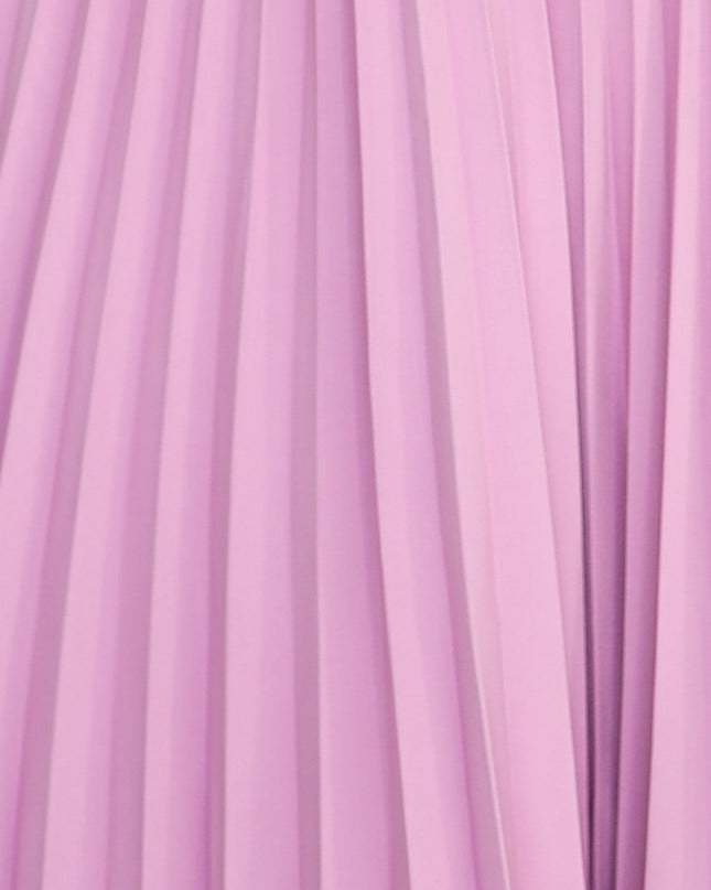 19965-5-LILA Klassisches Plisseekleid mit kurzen Ärmeln und Gürtel - meliert-5