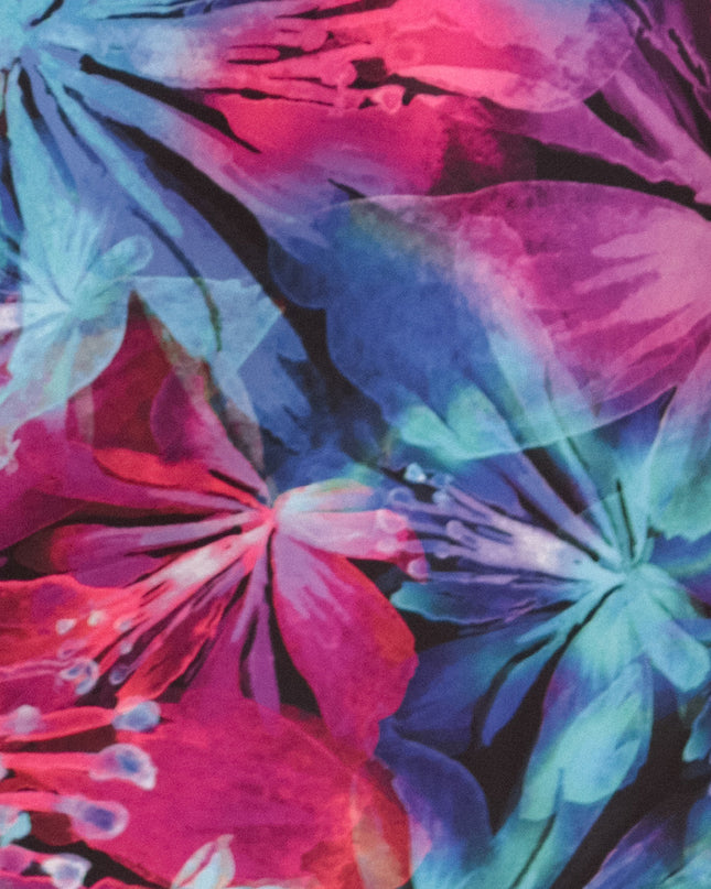 20601-9-Bequemes Oversize-Kleid mit Bindebändern an den Ärmeln – bunte Blumen-9