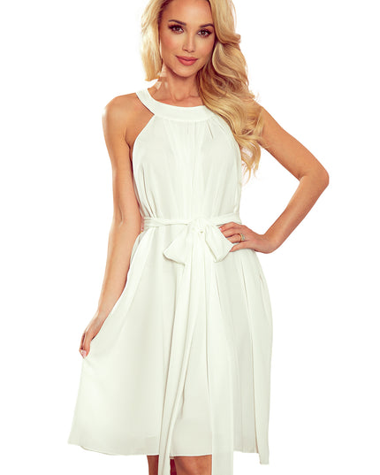 15580-10-350-1 ALIZEE - Chiffonkleid mit Einfassung - ECRU-10