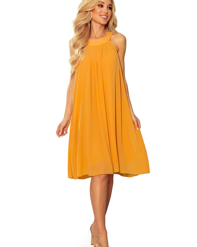 15620-10-350-3 ALIZEE - Chiffonkleid mit Einfassung - Honigfarbe-10