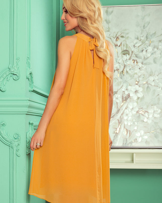15620-4-350-3 ALIZEE - Chiffonkleid mit Einfassung - Honigfarbe-4