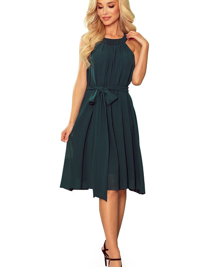 15595-10-350-4 ALIZEE - Chiffonkleid mit Einfassung - Grün-10